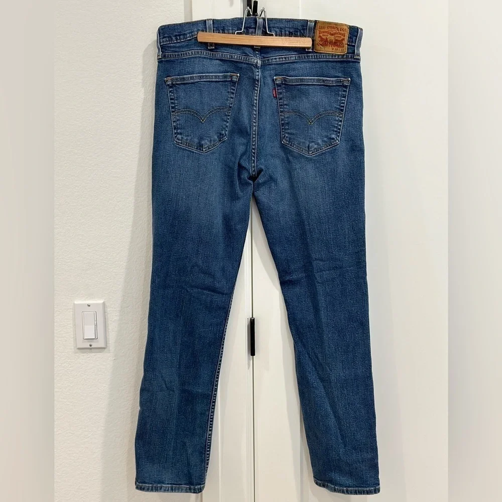 Levi’s 511 Slim Fit Straight Leg Mens Jeans 38X32 Mid Rise Fireflies Blue Casual